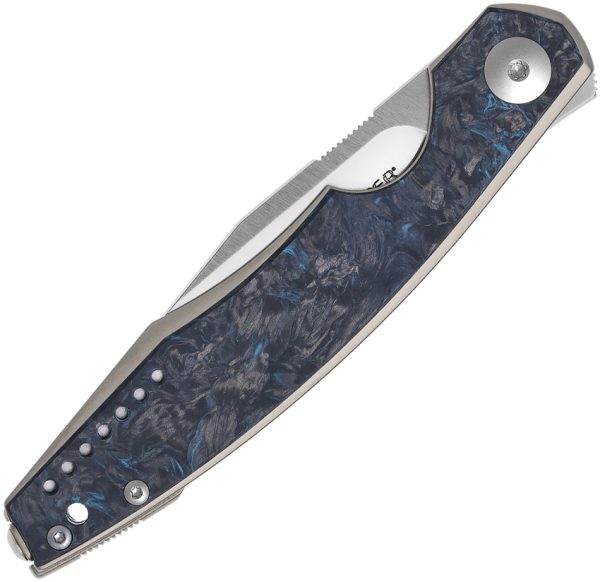 Viper Belone Linerlock Folding Knife 3.25" Bohler M390 Blue Carbon Fiber