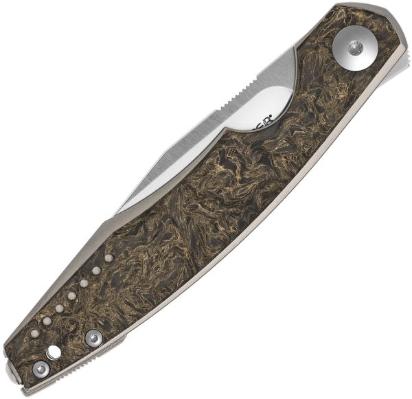 Viper Belone Linerlock Folding Knife 3.25" Bohler M390 Gold CF