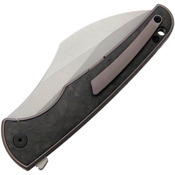 VDK Knives Vice Framelock Folding Knife 4" Bohler M390 Gray Titanium