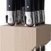 Andre Verdier Laguiole Steak Knife Set Black 4.5" Serrated 6-Piece w/ Block