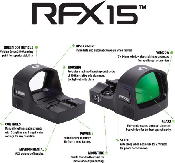 VI9810055_add_06 Viridian RFX-15 Green Dot Reflex Sight with Shield Standard Mount