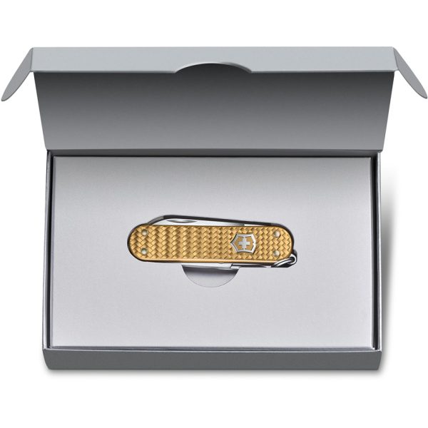 Victorinox Classic Precious Alox Folding Knife 2.5" Brass Gold