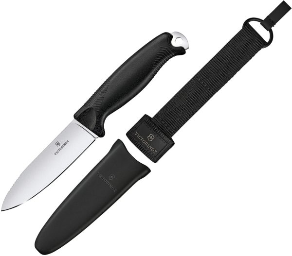 Victorinox Venture Black Fixed Blade Knife 4.25" 14C28N Sandvik