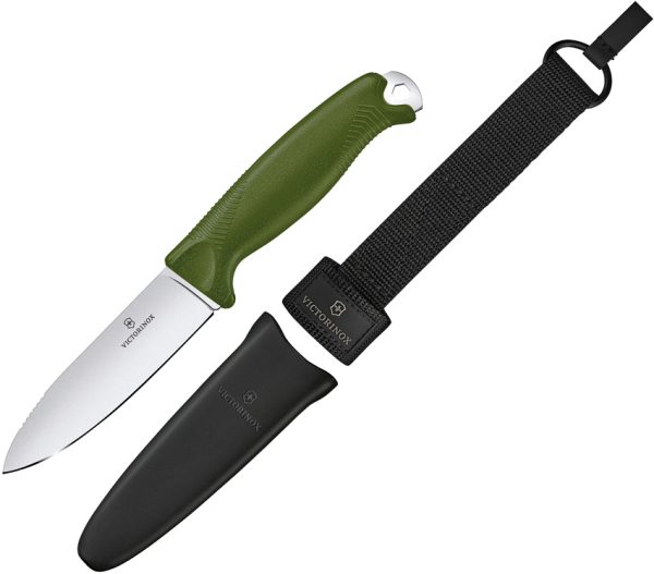 VN309024_add_01 Victorinox Venture Olive Fixed Blade Knife 4.25in 14C28N