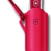 VN40670_add_01 Victorinox Classic Leather Pouch Red with Attachment Clip