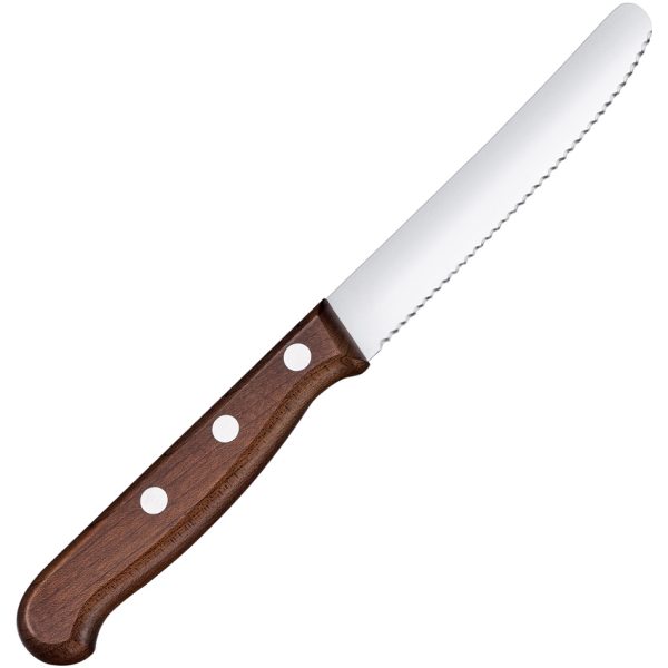 Victorinox Utility Knife 4.25in Serrated Blade Brown Wood Handle
