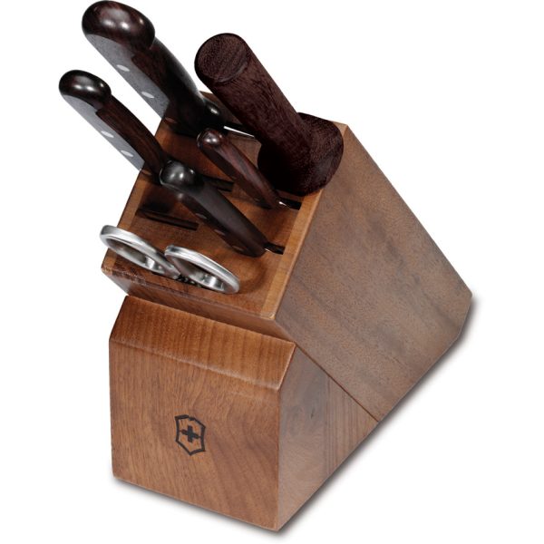 Victorinox Kitchen Block Set Brown Wood 6-Piece w/ Sharpening Steel