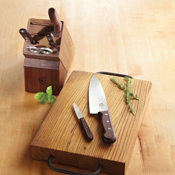 Victorinox Kitchen Block Set Brown Wood 6-Piece w/ Sharpening Steel
