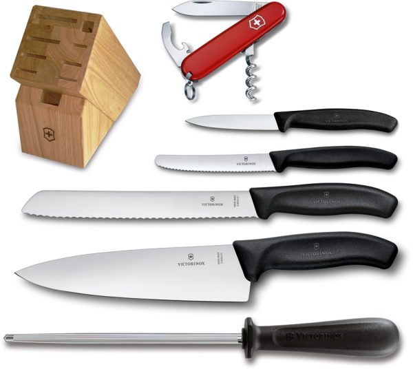 Victorinox Swiss Classic 6-Piece Block Set with Honing Steel