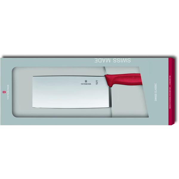 Victorinox Cleaver 7" Satin Stainless Blade Red Handle