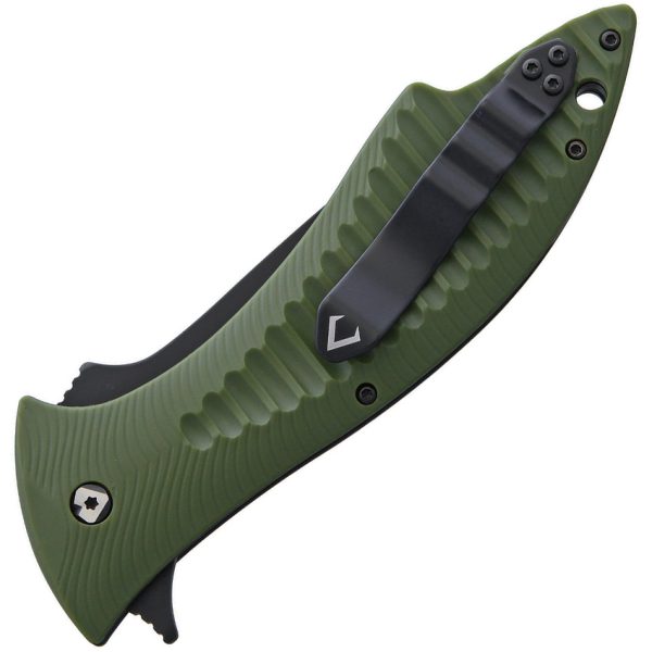 V NIVES Deplorable Linerlock Folding Knife 4" AUS-8 OD Green