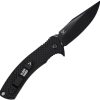 V NIVES Black Rambo Shorty Linerlock Folding Knife 2.9in