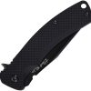 V NIVES Black Rambo Shorty Linerlock Folding Knife 2.9in