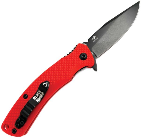 V NIVES Black Rambo Shorty Linerlock Folding Knife 2.9" 420HC