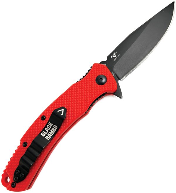 V NIVES Black Rambo Utility Linerlock Folding Knife 3.75" 420HC