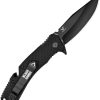 V NIVES Black Rambo Utility Pro Folding Knife, 3.75" Black PVD Clip Point Blade, Linerlock
