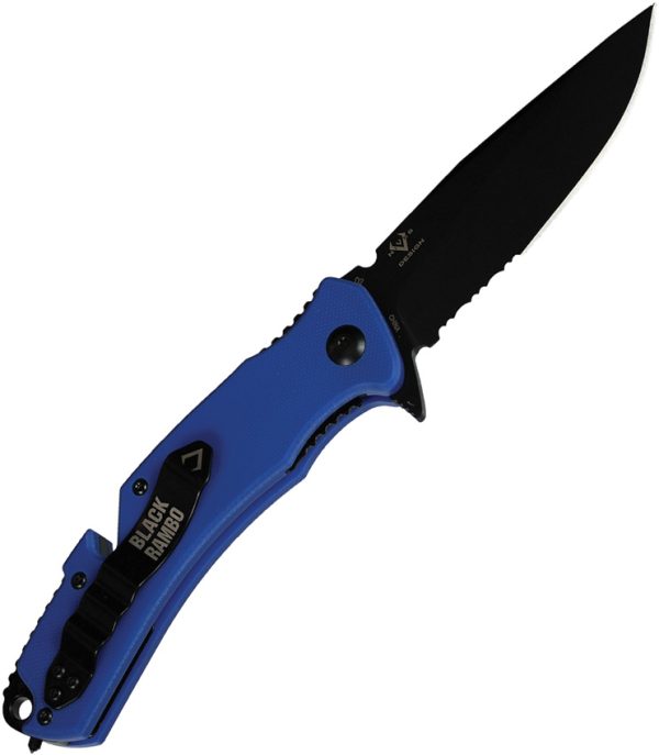 V NIVES Rambo Utility Pro Folding Knife 3.75" D2 Blue G10