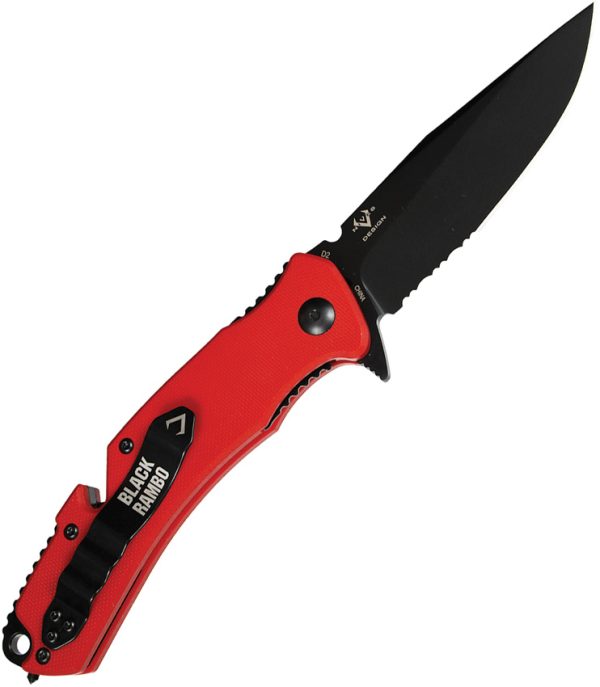 V NIVES Rambo Utility Pro 3.75" Folding Knife Red G10
