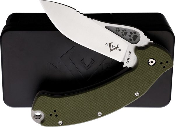 V NIVES ADAPPT Framelock Folding Knife 3.63" CPM S30V Green
