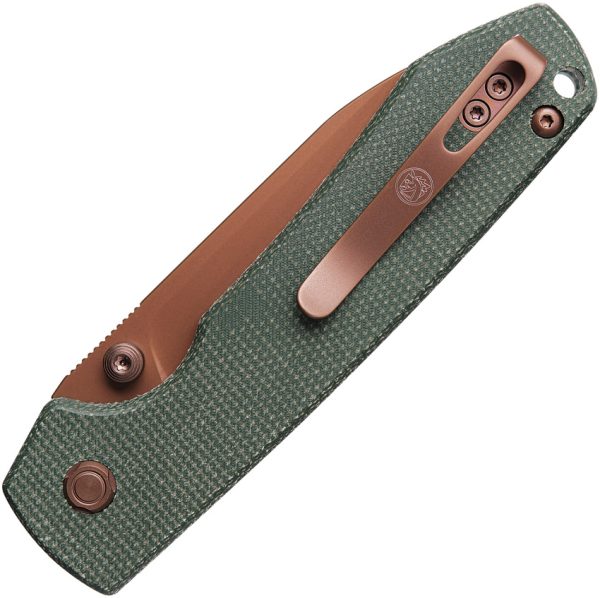 Vosteed Raccoon Top Linerlock Folding Knife Green 3.25in 14C28N