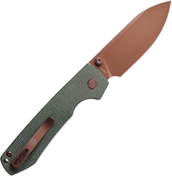 Vosteed Raccoon Top Linerlock Folding Knife Green 3.25in 14C28N