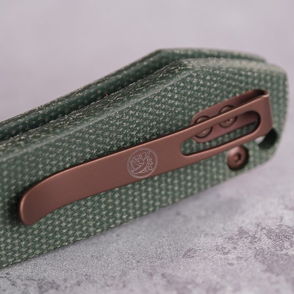 Vosteed Raccoon Top Linerlock Folding Knife Green 3.25in 14C28N