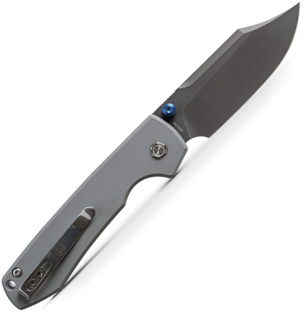 Vosteed Raccoon Top Linerlock Gray Folding Knife 3.25" 14C28N