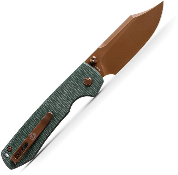 VOSA2922_add_02 Vosteed Raccoon Top Linerlock Folding Knife Green 3.25" 14C28N