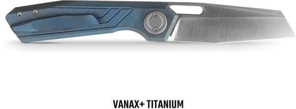 Vosteed Xeno Vanchor Lock Folding Knife 3.25" Vanax Blue Titanium