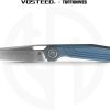 Vosteed Xeno Vanchor Lock Folding Knife 3.25" Vanax Blue Titanium