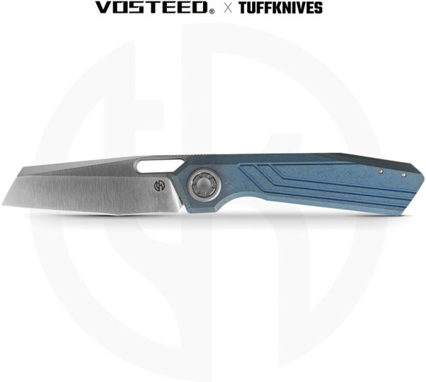 Vosteed Xeno Vanchor Lock Folding Knife 3.25" Vanax Blue Titanium