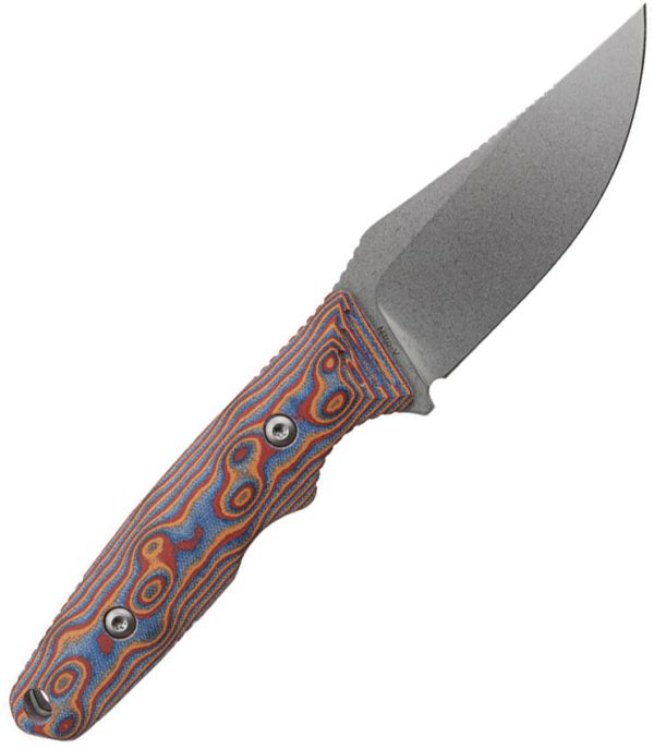 Vosteed H-Back Fixed Blade 3" Nitro V Stonewash Copper Micarta