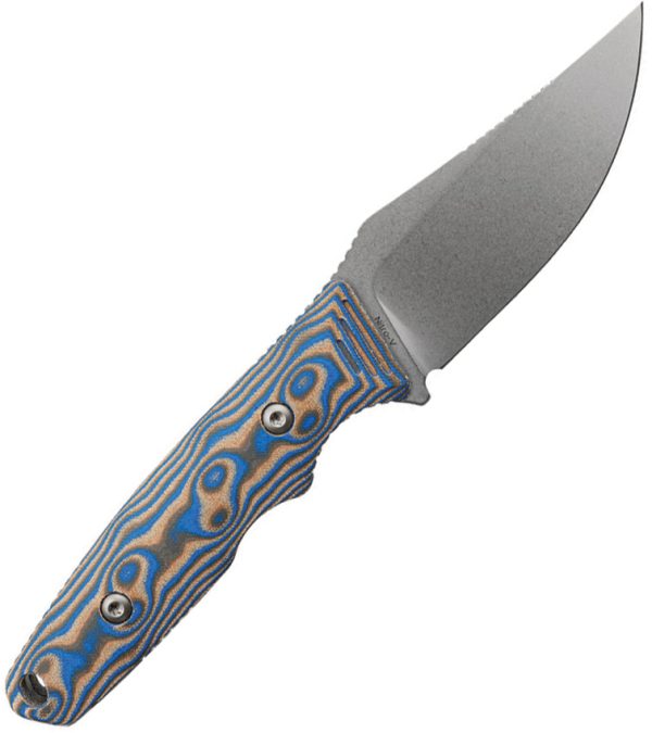 Vosteed H-Back Fixed Blade 3" Nitro V Blue Ocean Micarta