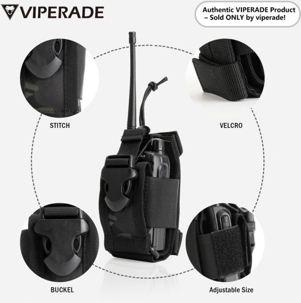 Viperade CHA1 Radio Pouch Black MOLLE Compatible