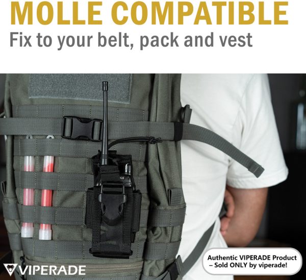 Viperade CHA1 Radio Pouch Black MOLLE Compatible