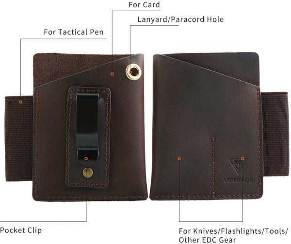 Viperade PJ12 EDC Pocket Organizer Brown Leather
