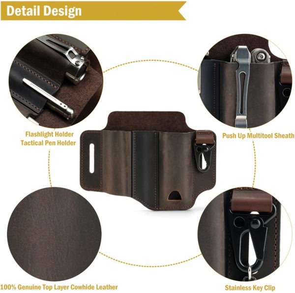 Viperade PJ29 Multi Tool Belt Sheath Brown Leather