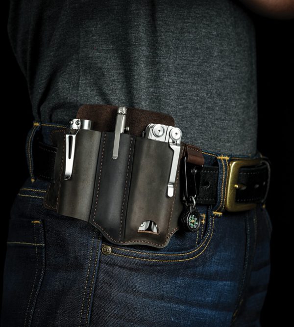 Viperade PJ29 Multi Tool Belt Sheath Brown Leather