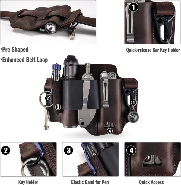 Viperade PJ36 Multi Tool Belt Sheath Brown Leather