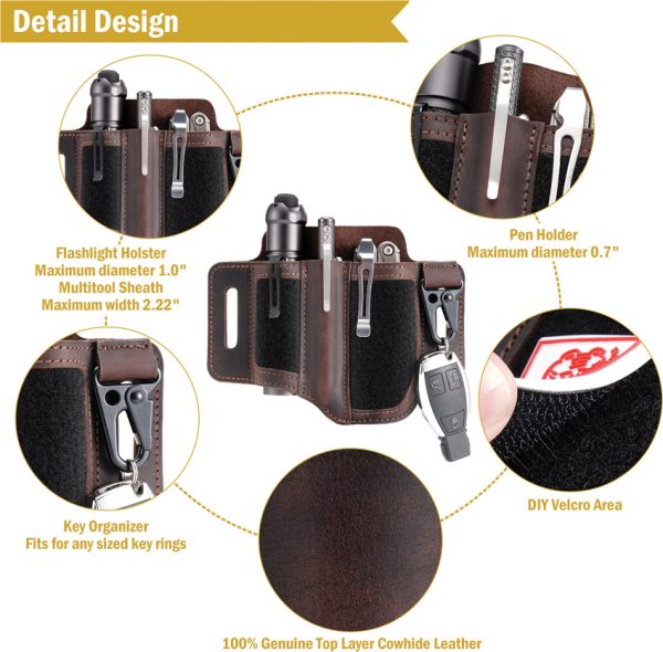 Viperade PL3 Multi Tool Belt Sheath Dark Brown Leather