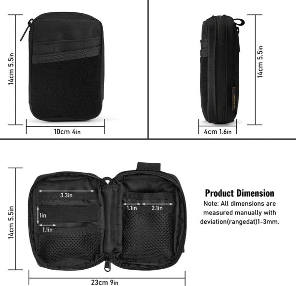 Viperade VE26 EDC 8-Pocket Organizer Black 500D Polyester