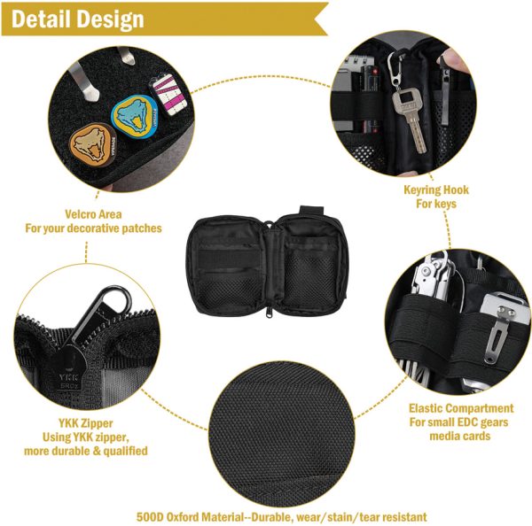 Viperade VE26 EDC 8-Pocket Organizer Black 500D Polyester