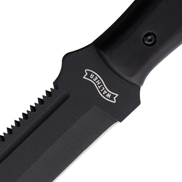 Walther MSM Machete 12" 1065 Carbon Steel Sawback Black
