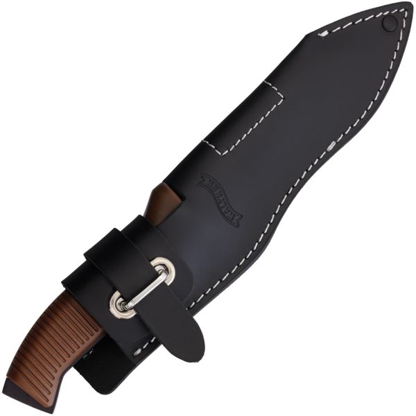 Walther P38 Fixed Blade Knife 5.25" Black Coated 440C w/ Sheath