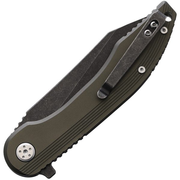 WAR083BK_add_01 Steel Sharp Designs WithArmour Gasper Linerlock Folding Knife 3.5" D2 Green
