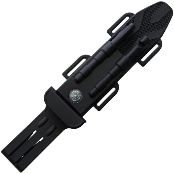 Wild Boar Razorback Survival Knife 7.5" Black Sawback w/ Sheath
