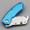 Wiebe Knives Zipper Linerlock Folding Knife Blue Aluminum 3.5"