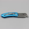 Wiebe Knives Zipper Linerlock Folding Knife Blue Aluminum 3.5"