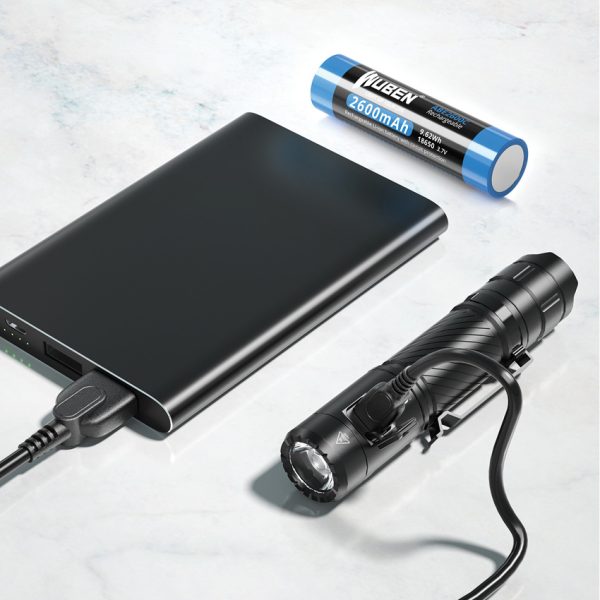 WUBEN C3 Rechargeable Flashlight 1200 Lumens Black