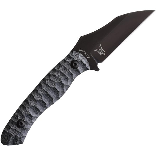 Wachtman Kliff Fixed Blade Black Wharncliffe 2.75" w/ Sheath